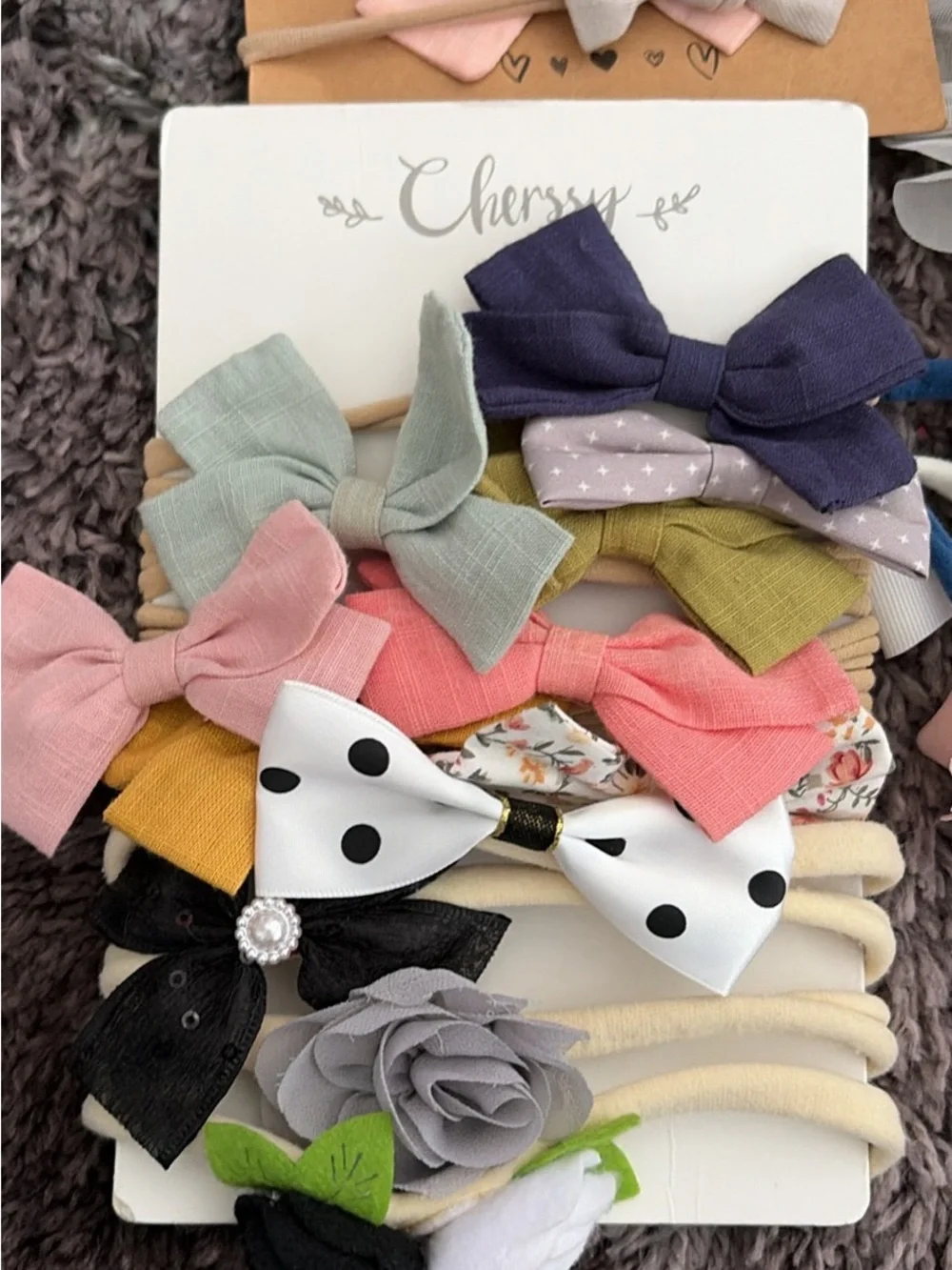 Assorted Girls' Pink and Multi-Colored Bow & Flower Headband Set